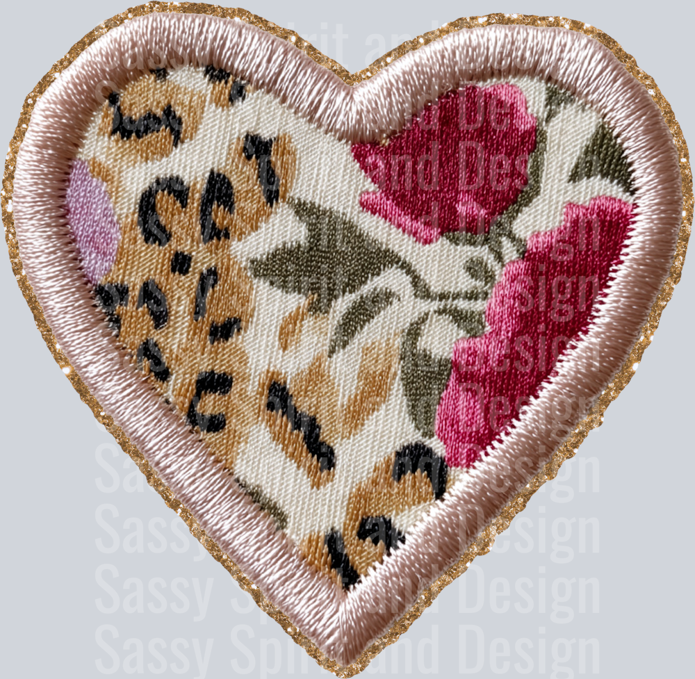XO XO FAUX APPLIQUE HEART 2