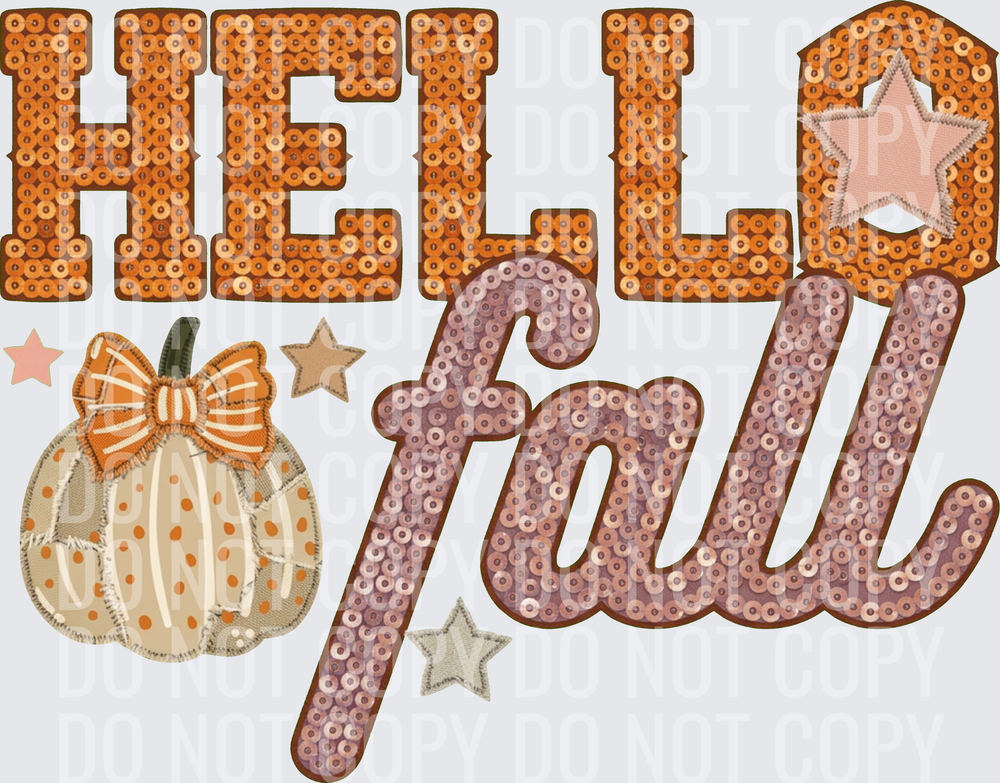 hello fall faux emb hwds