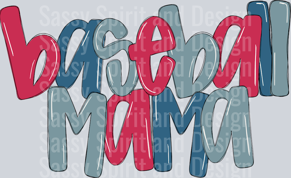 RED BLUE BASEBALL MAMA