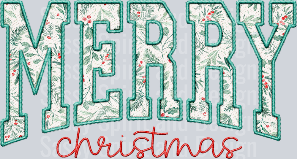 MerryChristmas-CollegeBlockHolly-FauxEmb