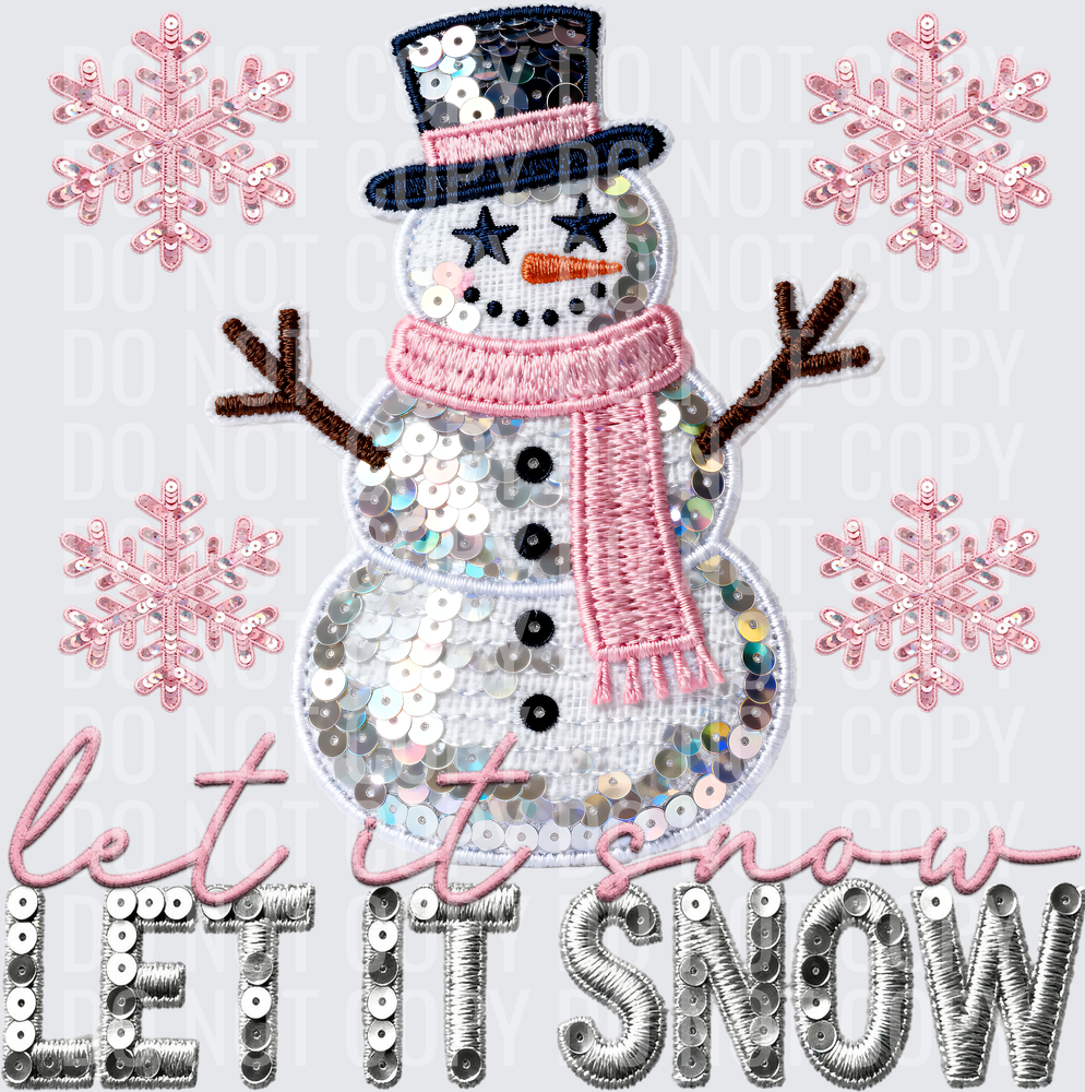 let it snow sequin snowman