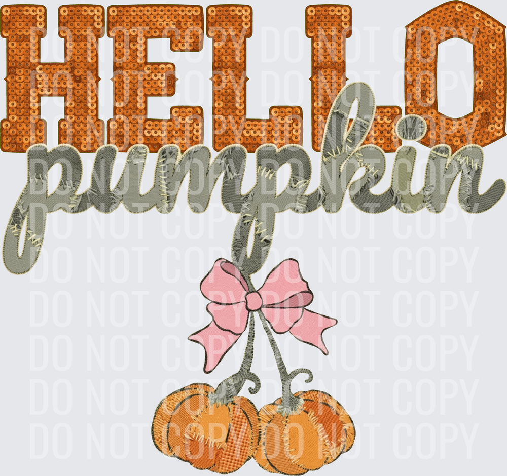 hello pumpkin faux emb hwds