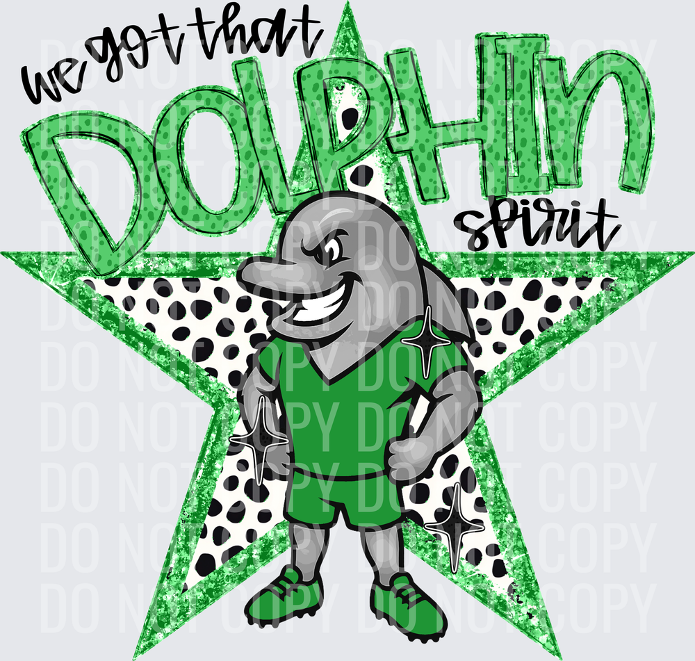 KayndiDesigns 09.26 We Got That Spirit Dolphin Green