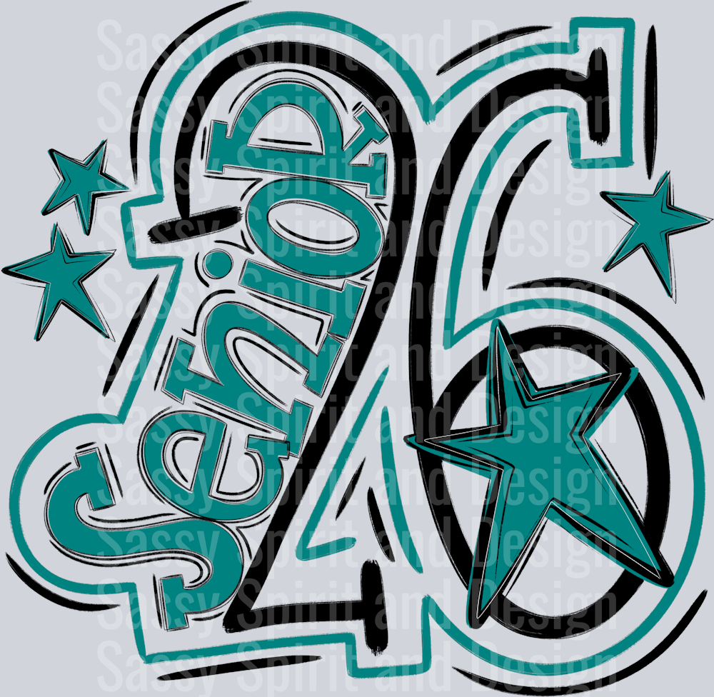 Senior 2026 Black Teal