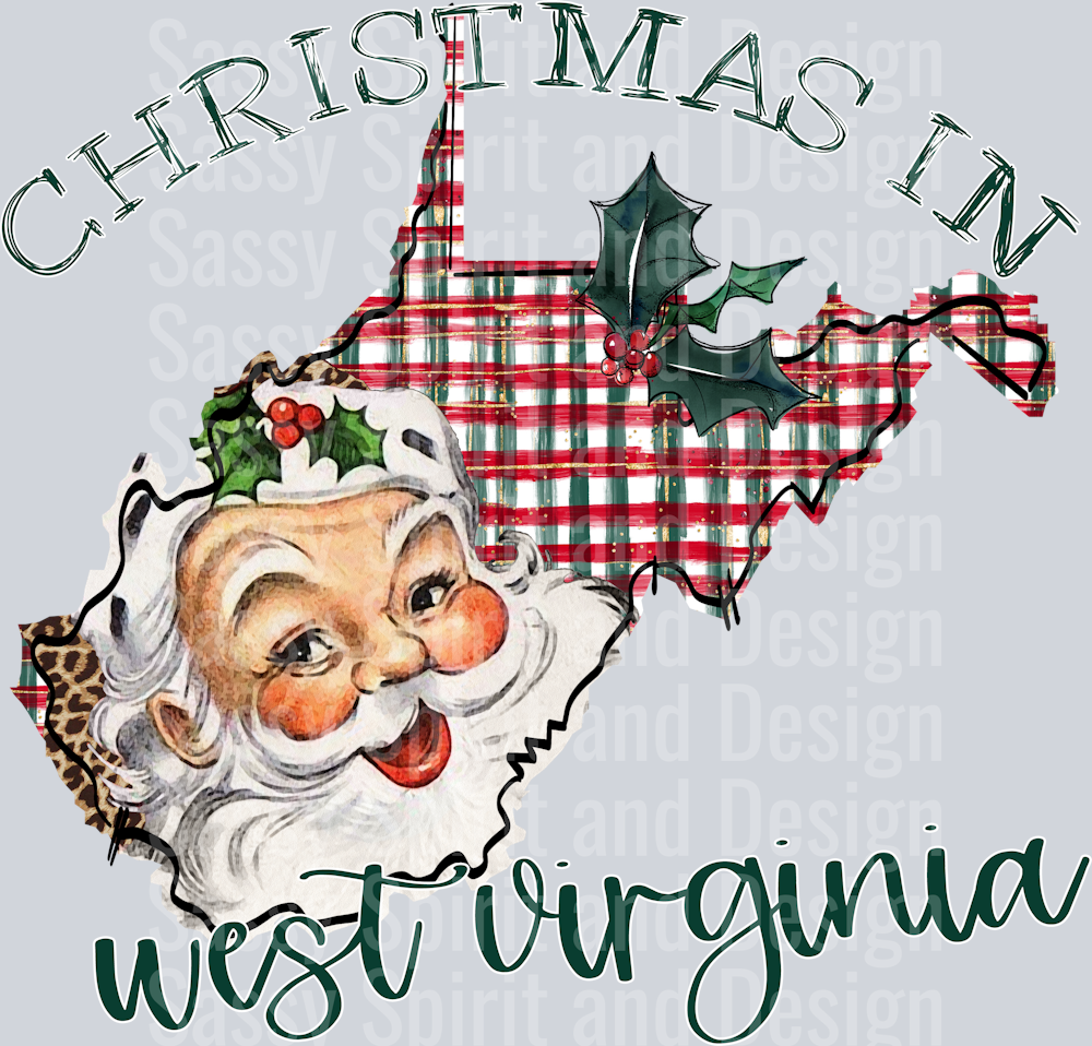 Christmas in State Santa State Set WEST VIRGINIA