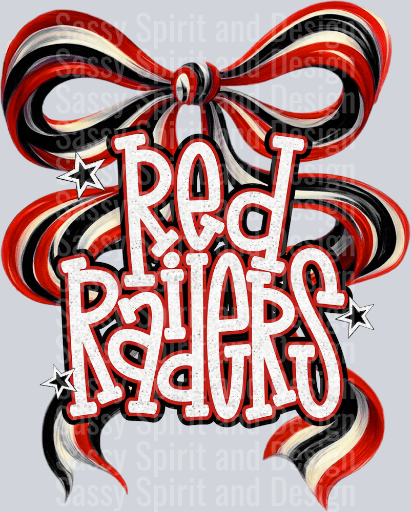 RED RAIDERS BOW GLITTER