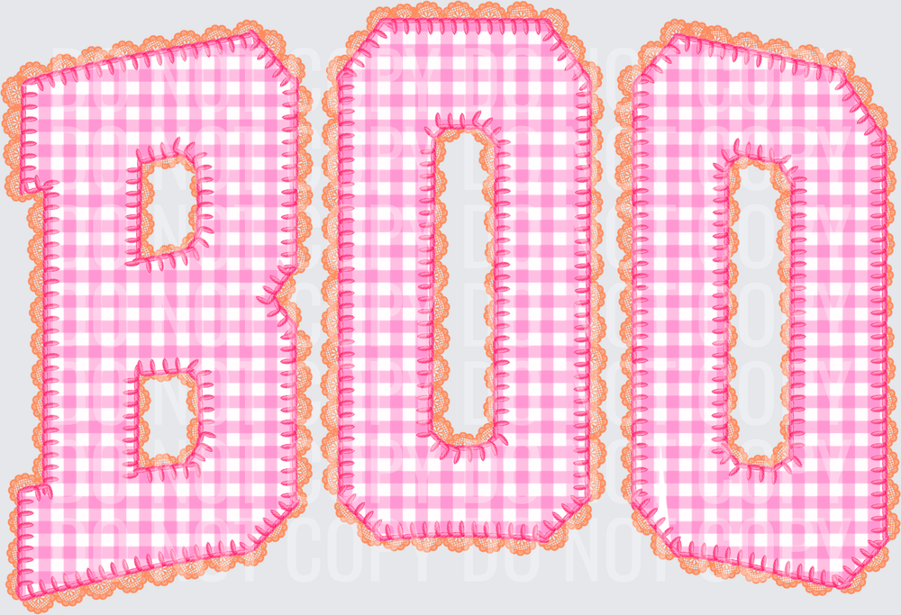 pink plaid boo