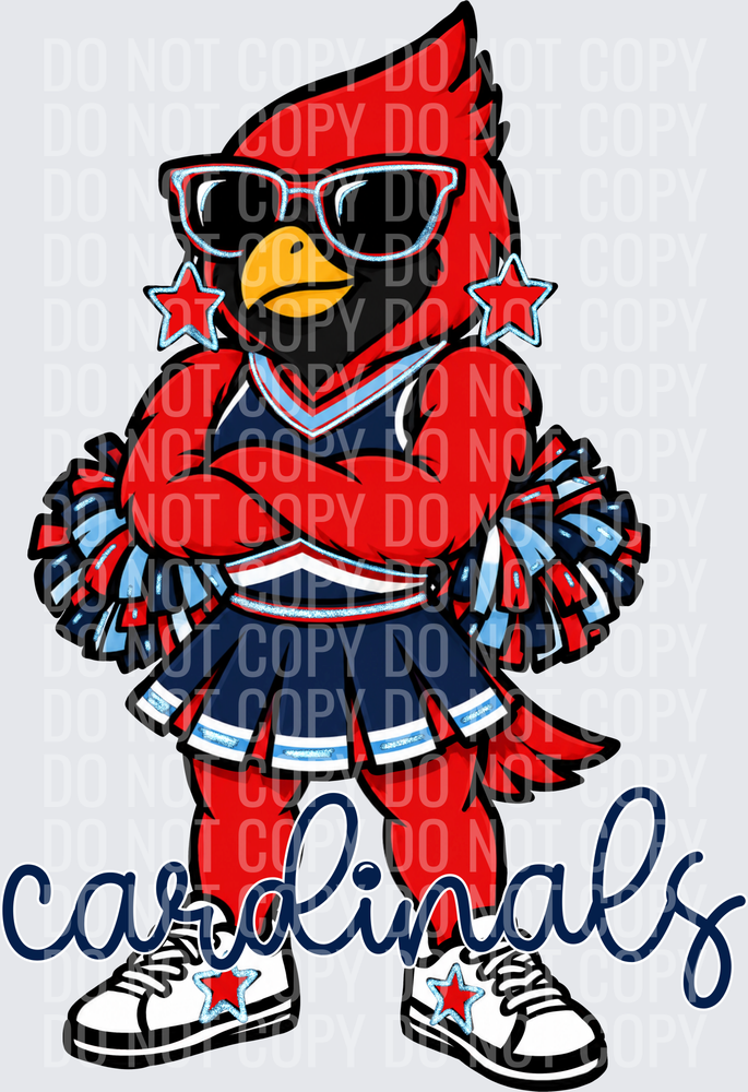 Cardinals Cheer Red Navy Light Blue
