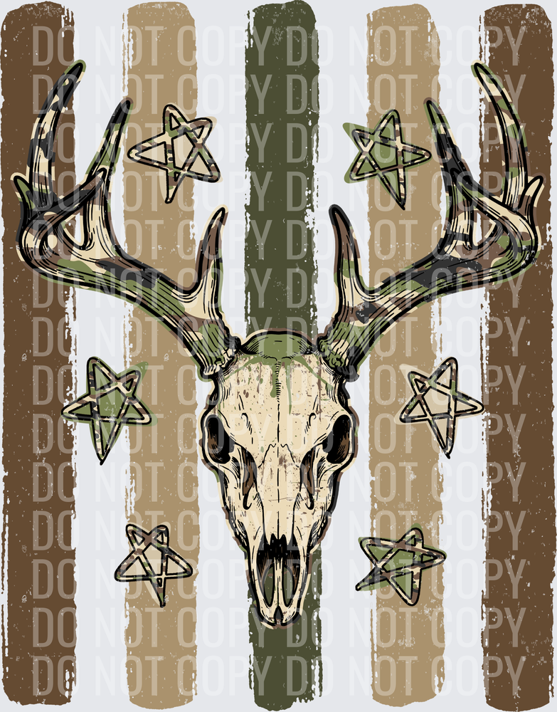 Striped Camo Deer Skull BACK