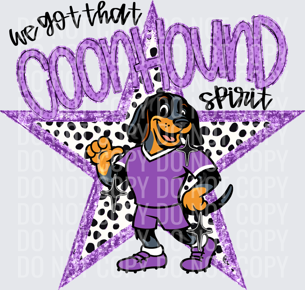 KayndiDesigns 09.26 We Got That Spirit Coonhound Purple