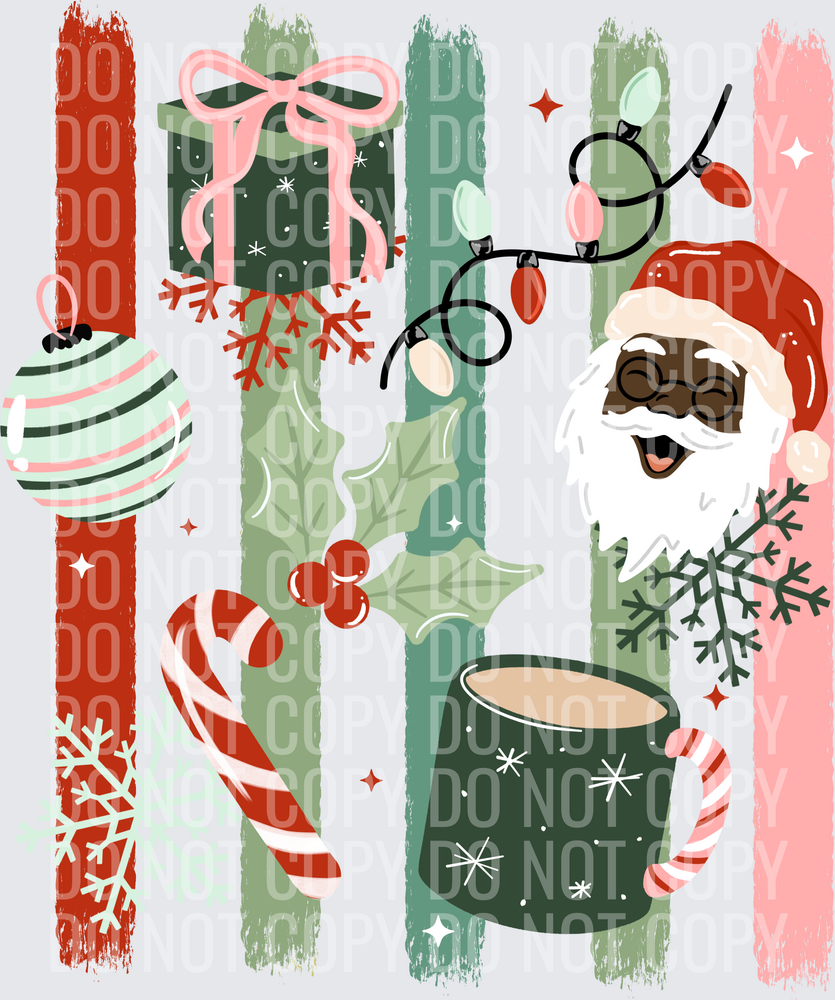 Santa gifts dark skin stripes