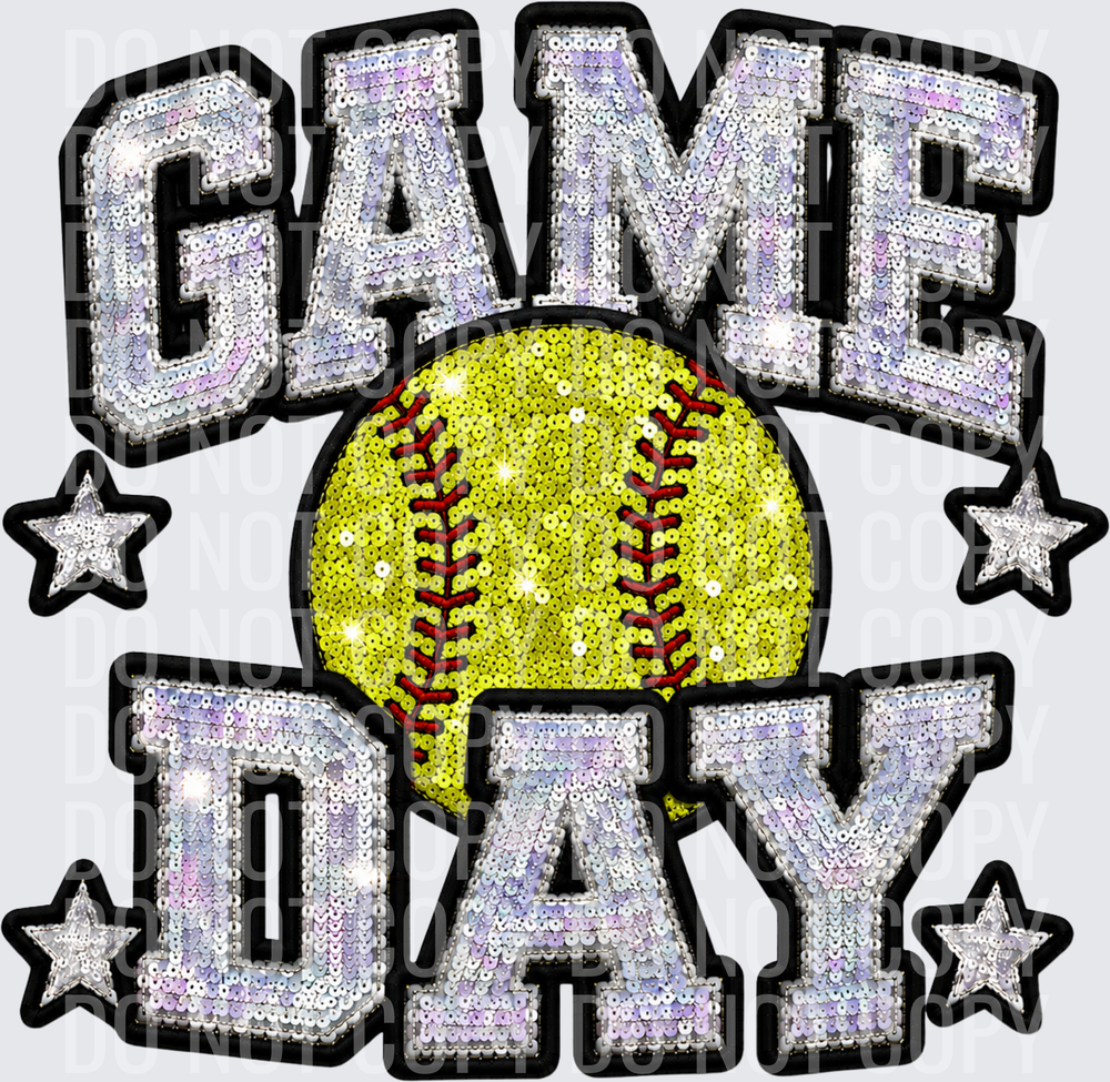 GAME DAY SOFTBALL FAUX SEQUIN