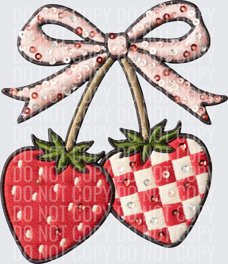 STRAWBERRY CHERRY STEM BOW