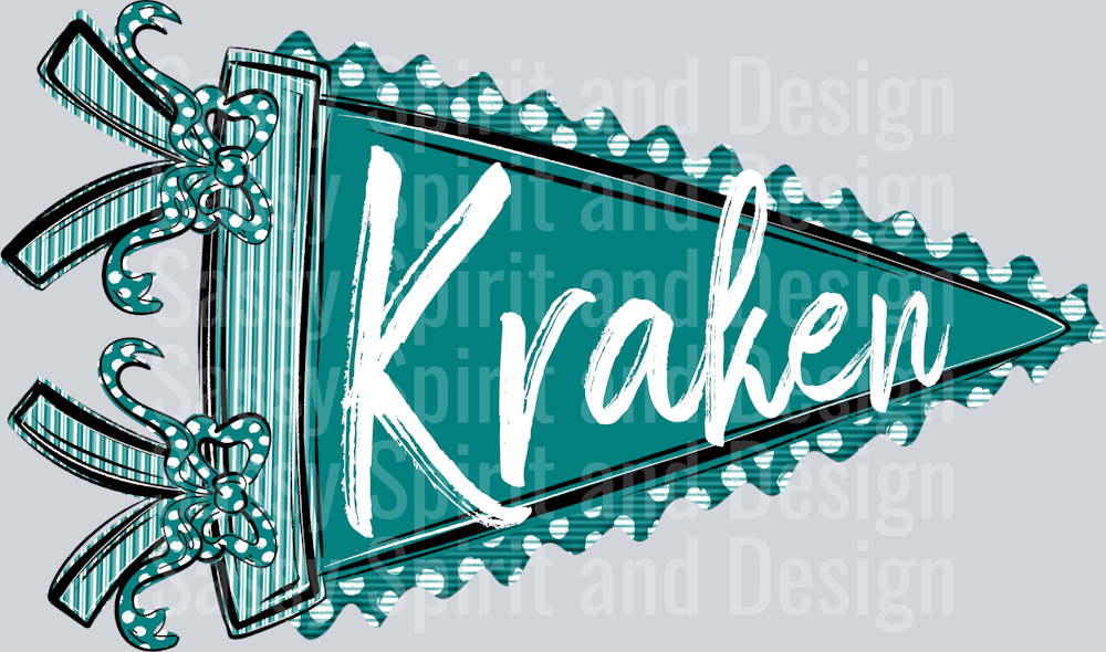 KRAKEN TEAL PENNANT SEERSUCKER