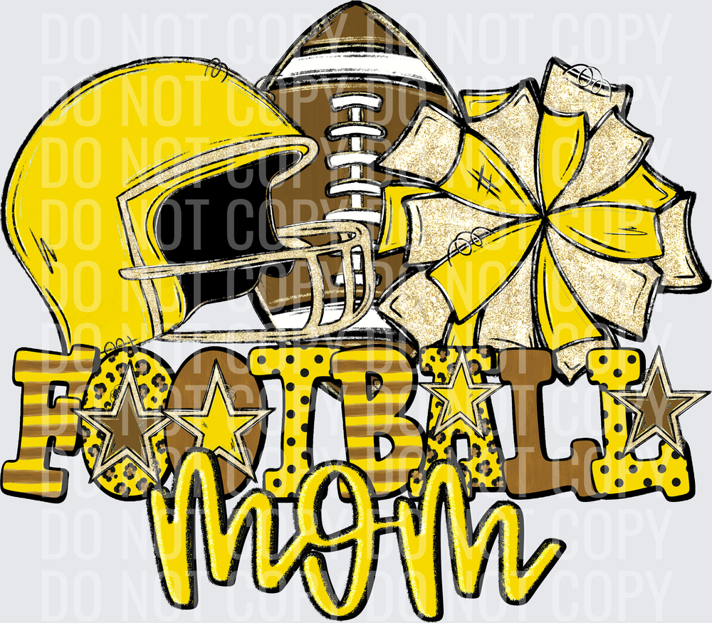KayndiDesigns 08.26 Football Mom Yellow