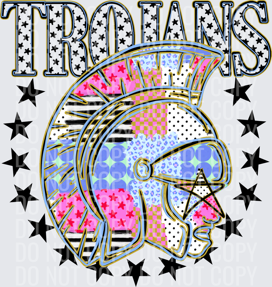 KayndiDesigns 09.26 Patchwork Varisty Stars Trojans