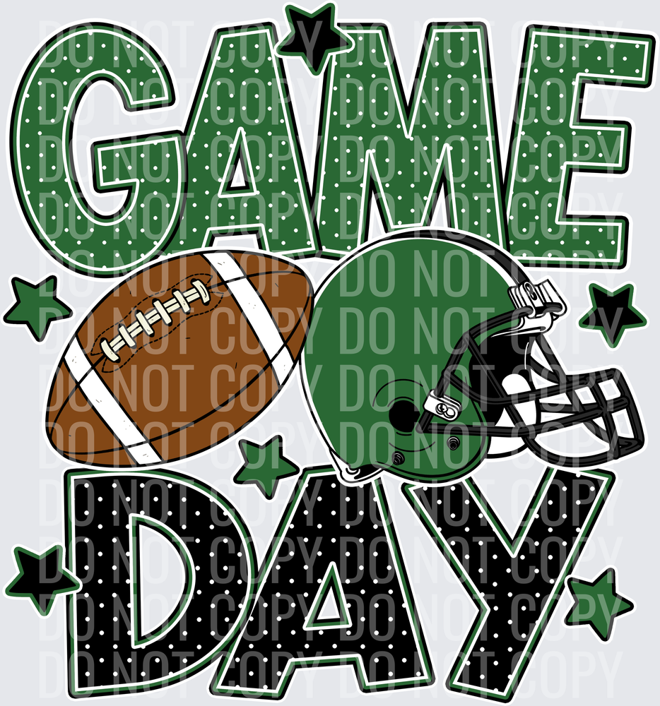 Green Black Game Day Football
