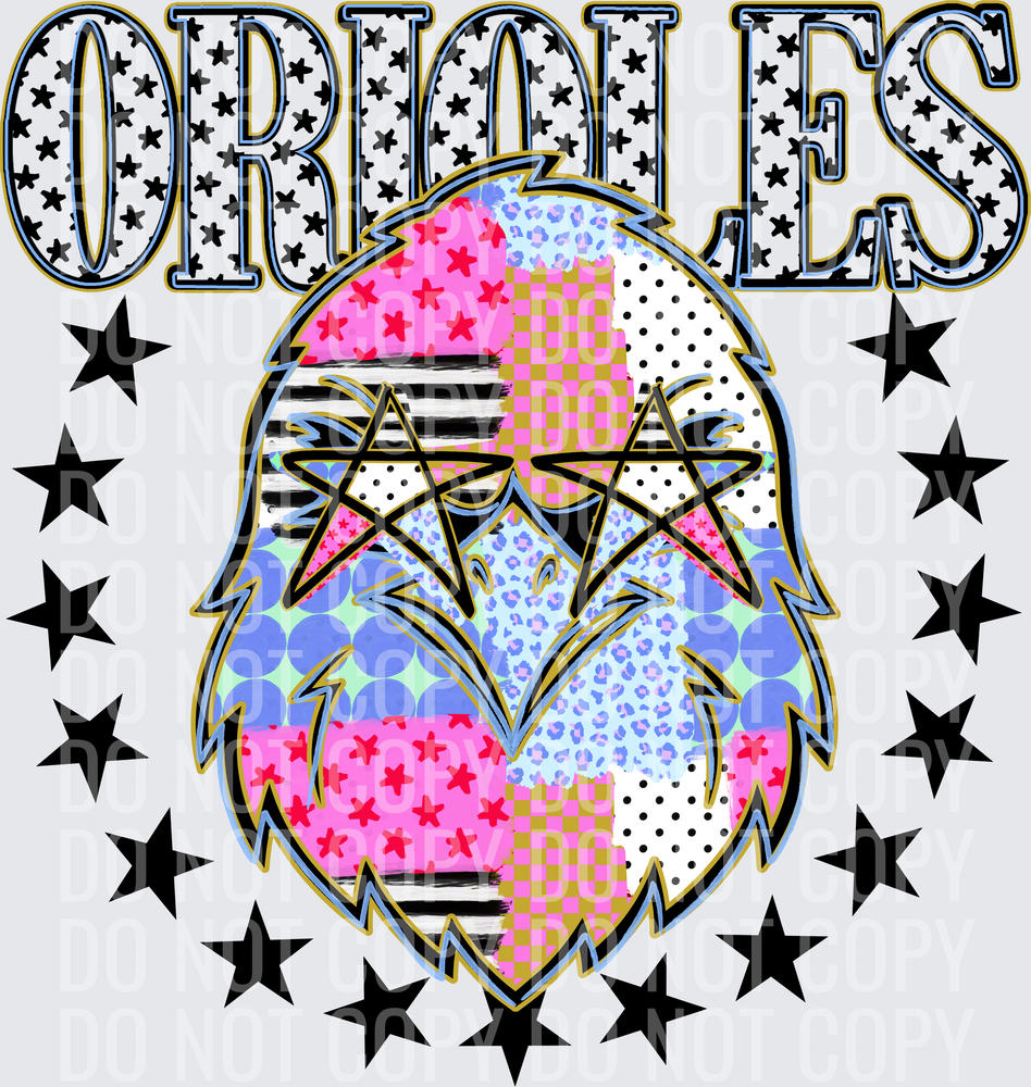 KayndiDesigns 09.26 Patchwork Varisty Stars Orioles
