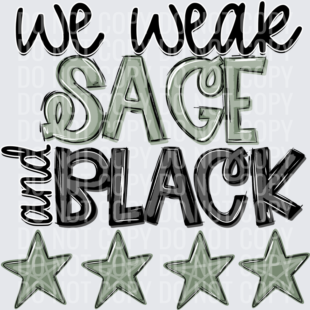 sage and black