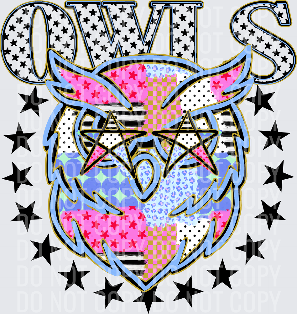 KayndiDesigns 09.26 Patchwork Varisty Stars Owls
