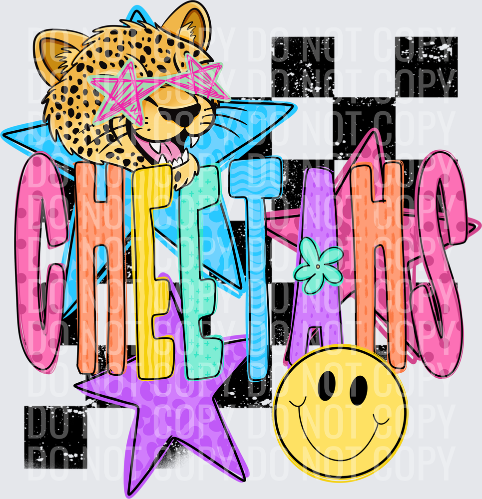 Checkered mascot cheetahs