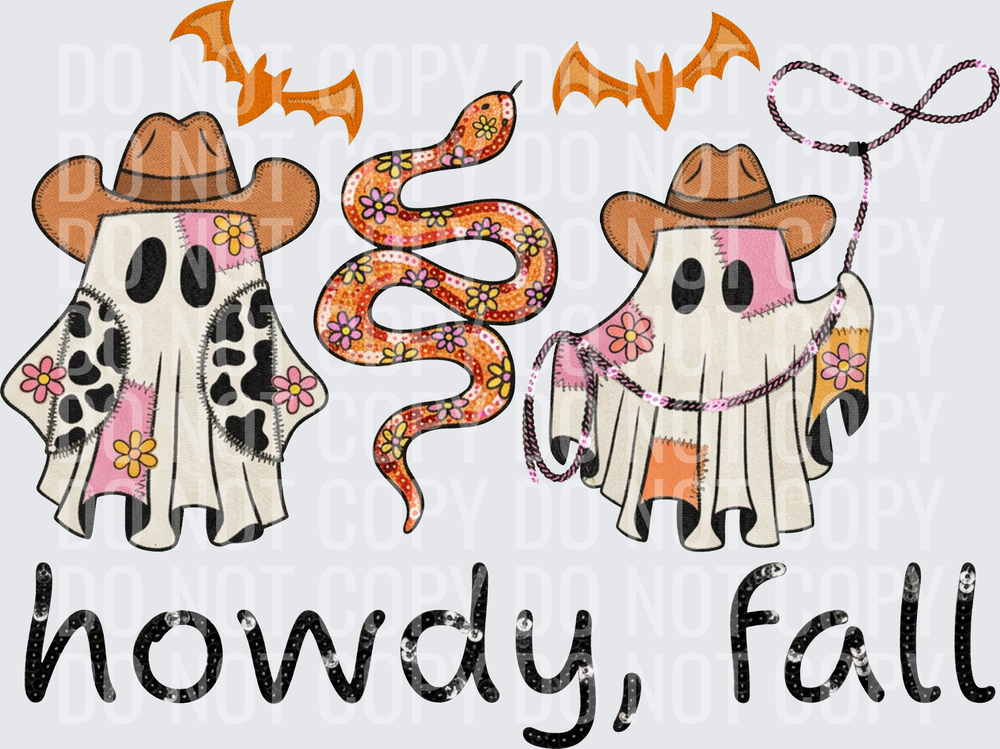 howdy fall ghost sequin hwds