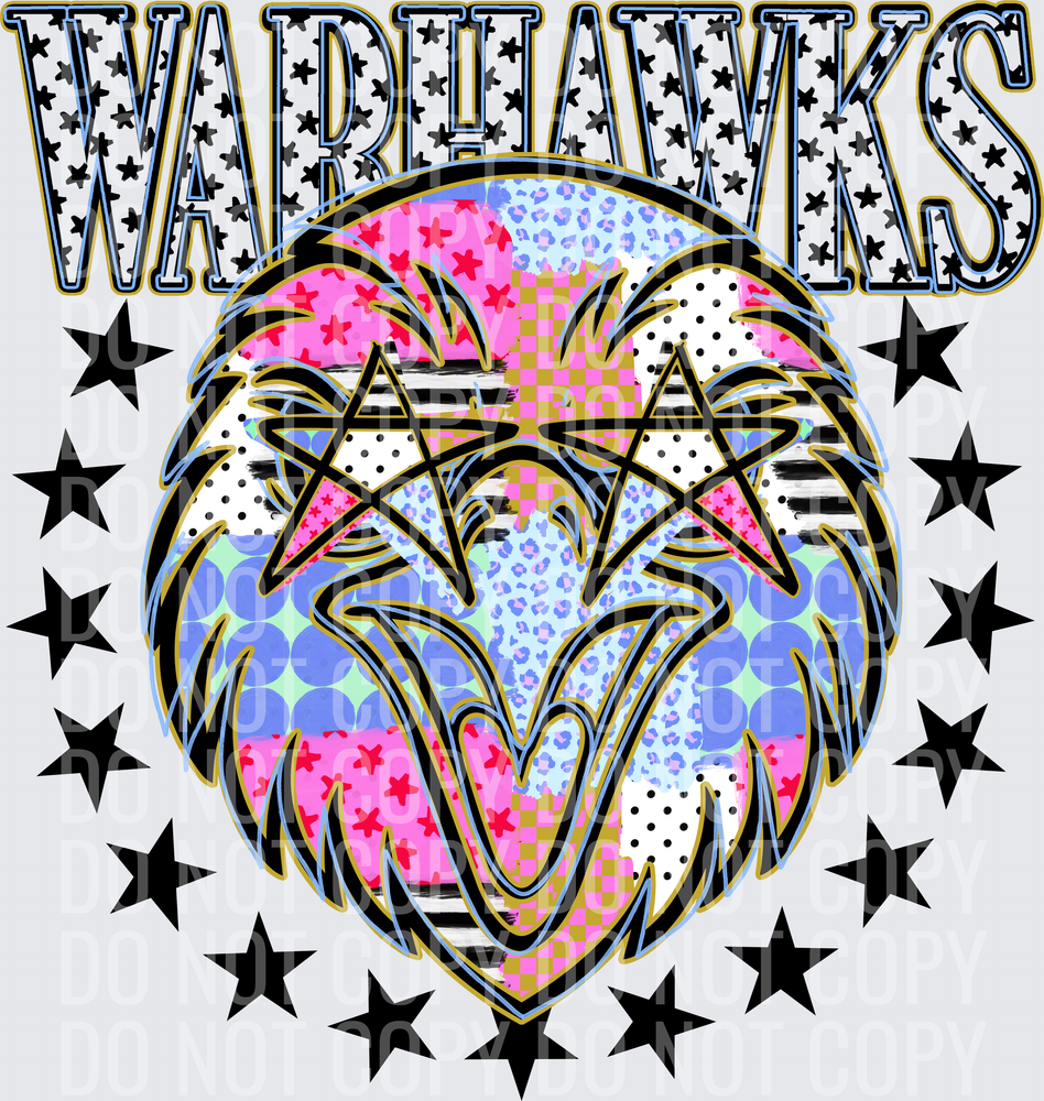 KayndiDesigns 09.26 Patchwork Varisty Stars Warhawks