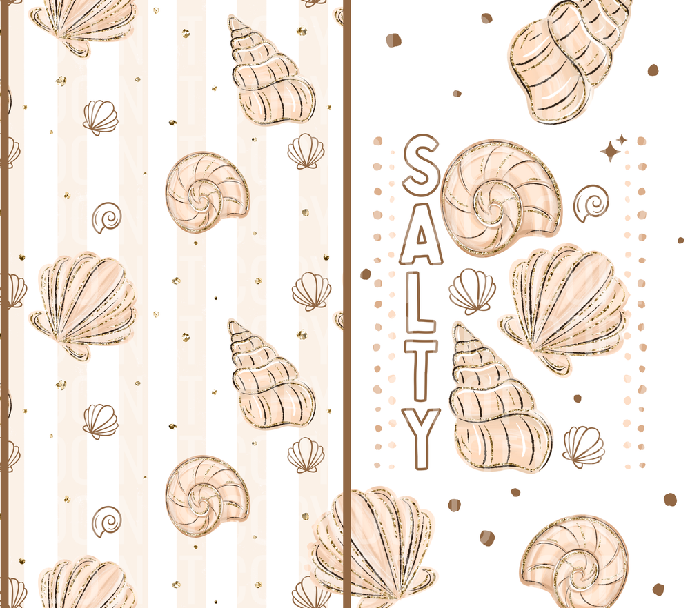 Tan salty shells tumbler wrap