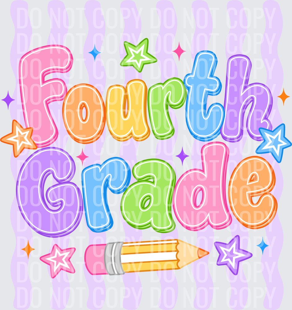 Purple Wavy Fourth Grade