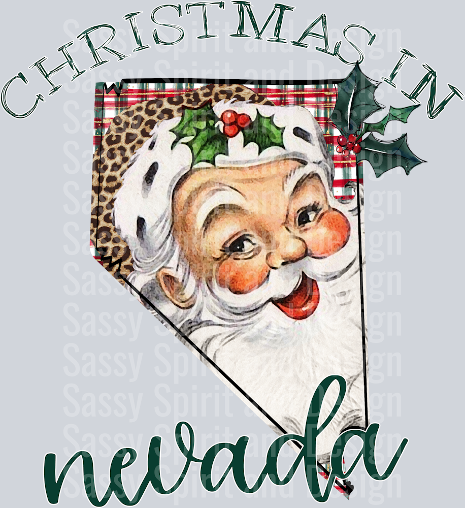Christmas in State Santa State Set NEVADA