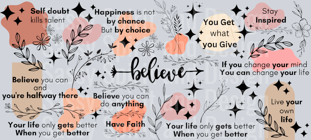 believe cup wrap colorful