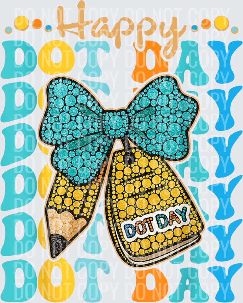 Preppy-Coquette-Bow-Happy-Dot-Day-Teachers-Kids-Boys-Girls-T-Shirt