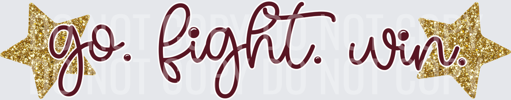 Go Fight Win Gold Maroon
