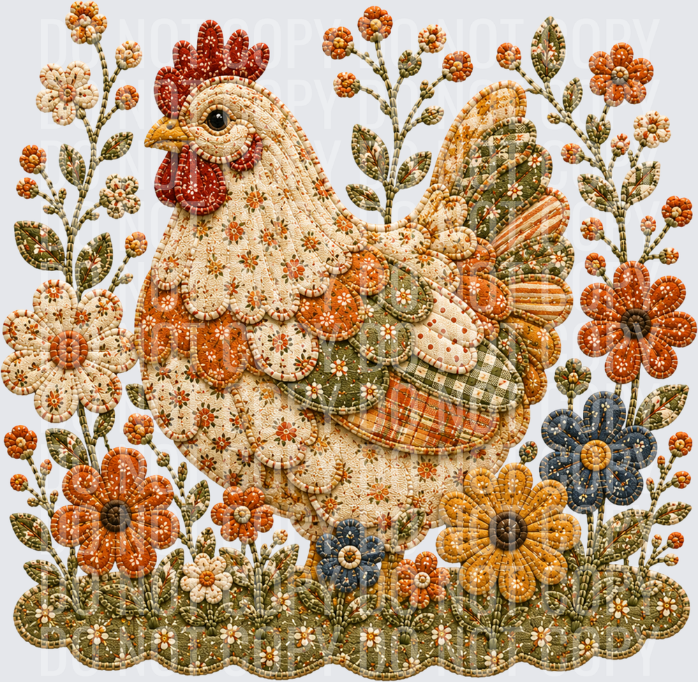 chicken and flowers
