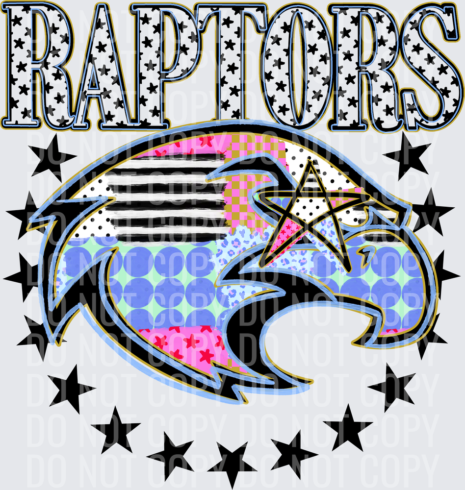 KayndiDesigns 09.26 Patchwork Varisty Stars Raptors