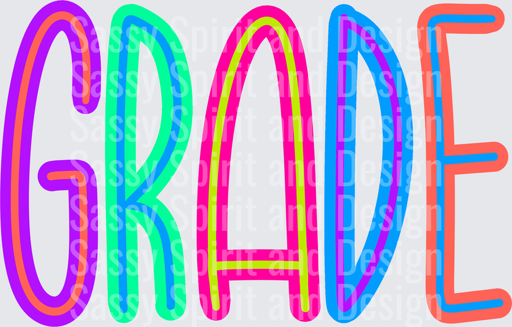 Back to School Brights BLANK Grade