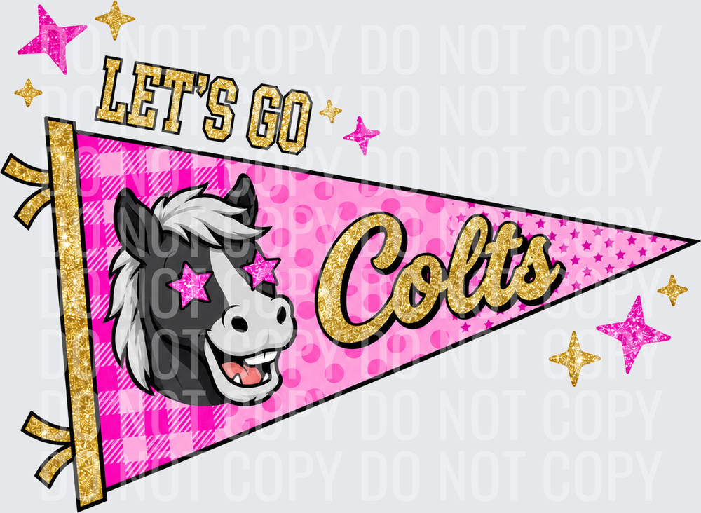 Cheerful Colts glittery pennant design_print_300dpi