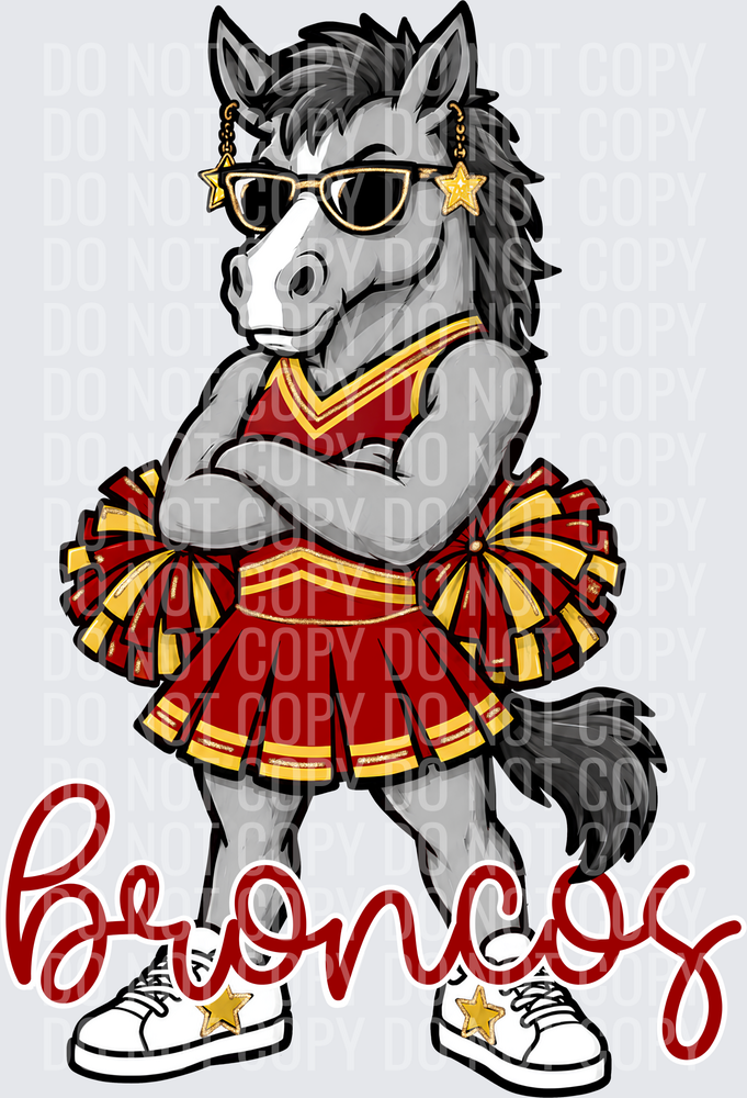 Broncos Cheer Red Yellow Gold