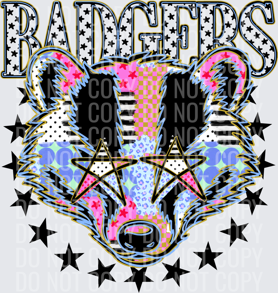 KayndiDesigns 09.26 Patchwork Varisty Stars Badgers