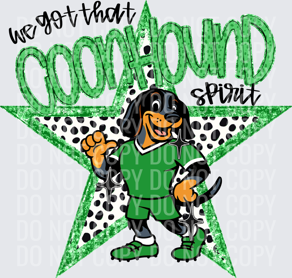 KayndiDesigns 09.26 We Got That Spirit Coonhound Green