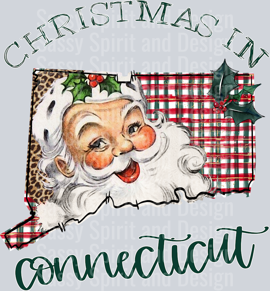 Christmas in State Santa State Set CONNECTICUT