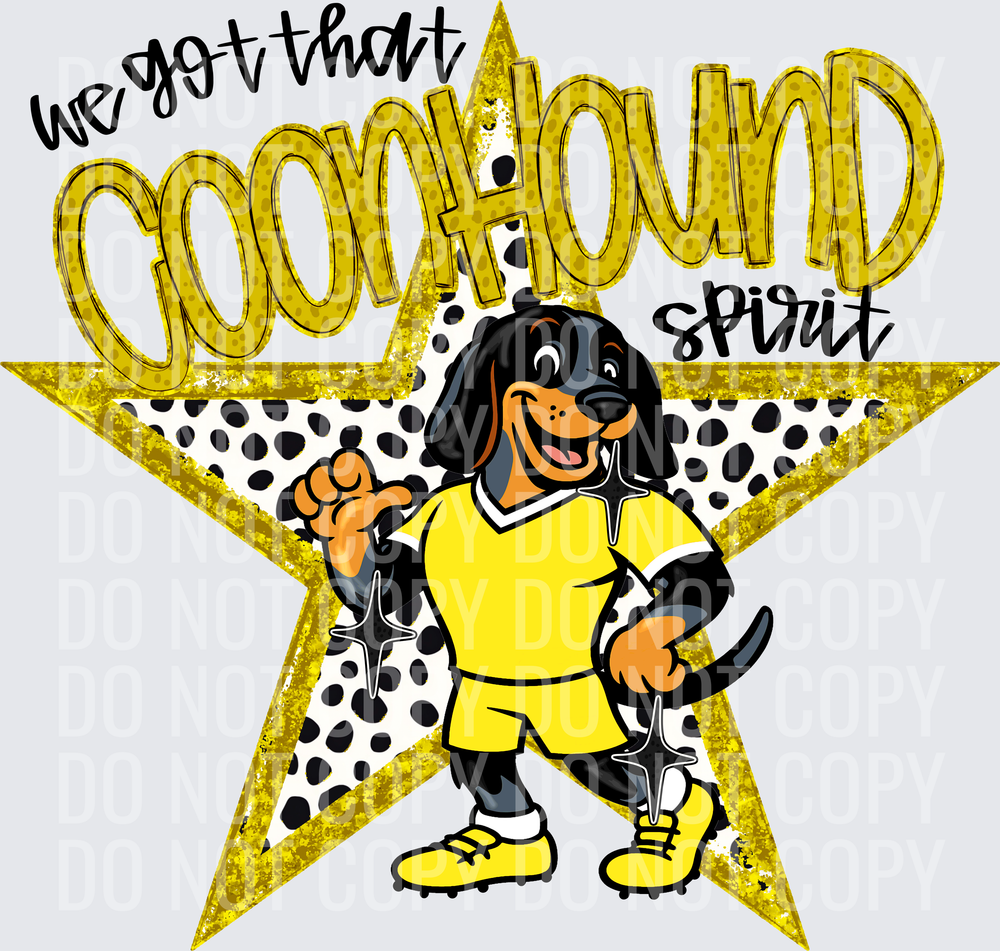 KayndiDesigns 09.26 We Got That Spirit Coonhound Yellow