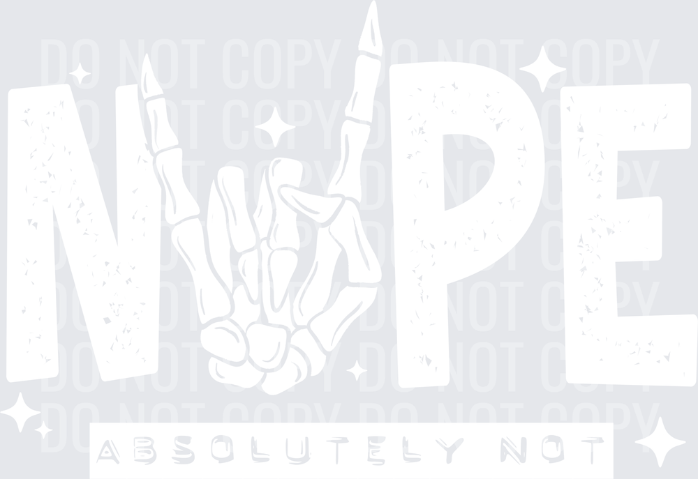 Nope white single color