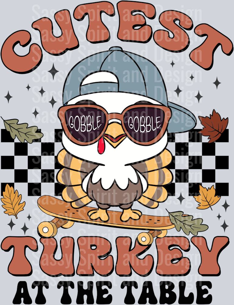 CUTEST TURKEY AT THE TABLE BOY