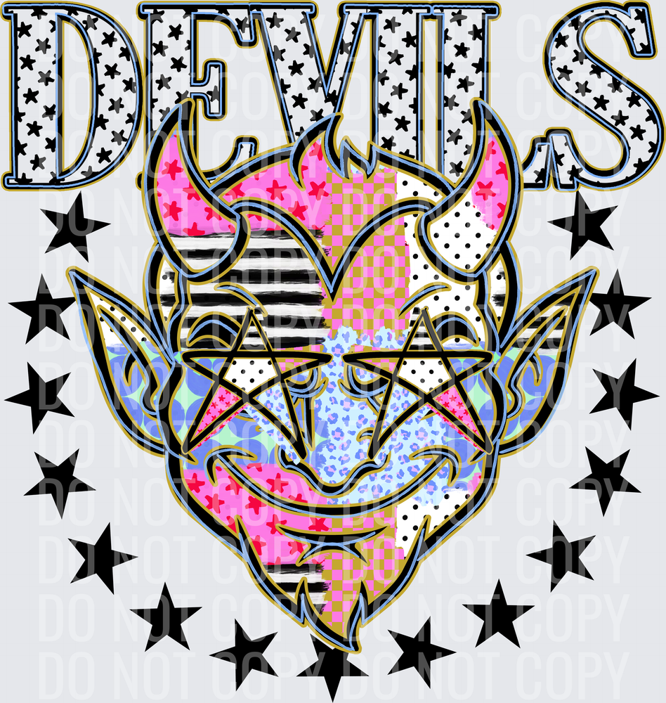 KayndiDesigns 09.26 Patchwork Varisty Stars Devils
