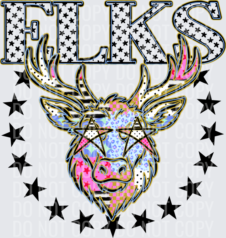 KayndiDesigns 09.26 Patchwork Varisty Stars Elks