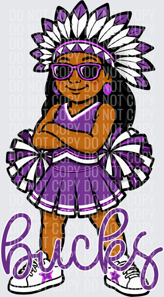 Bucks Cheer Purple White