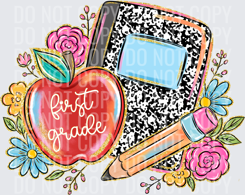 First Grade Floral Back to School