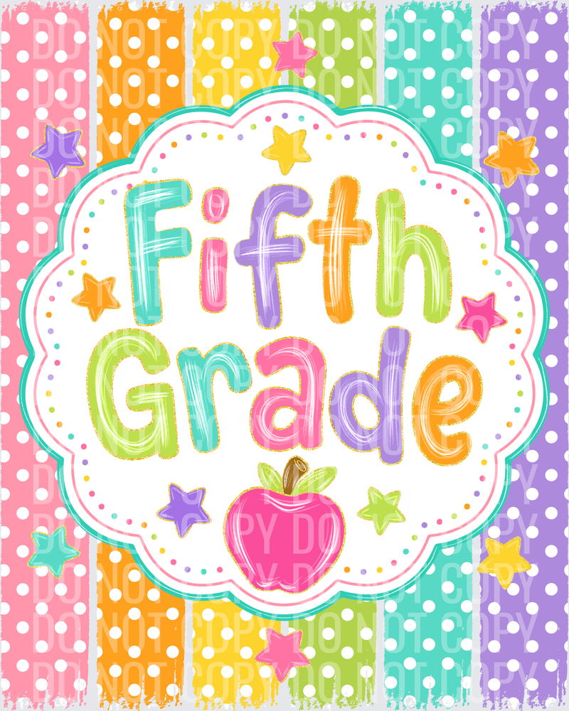Fifth Grade Striped Polka Dots