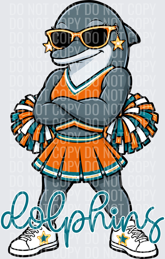 Dolphins Cheer Teal Orange